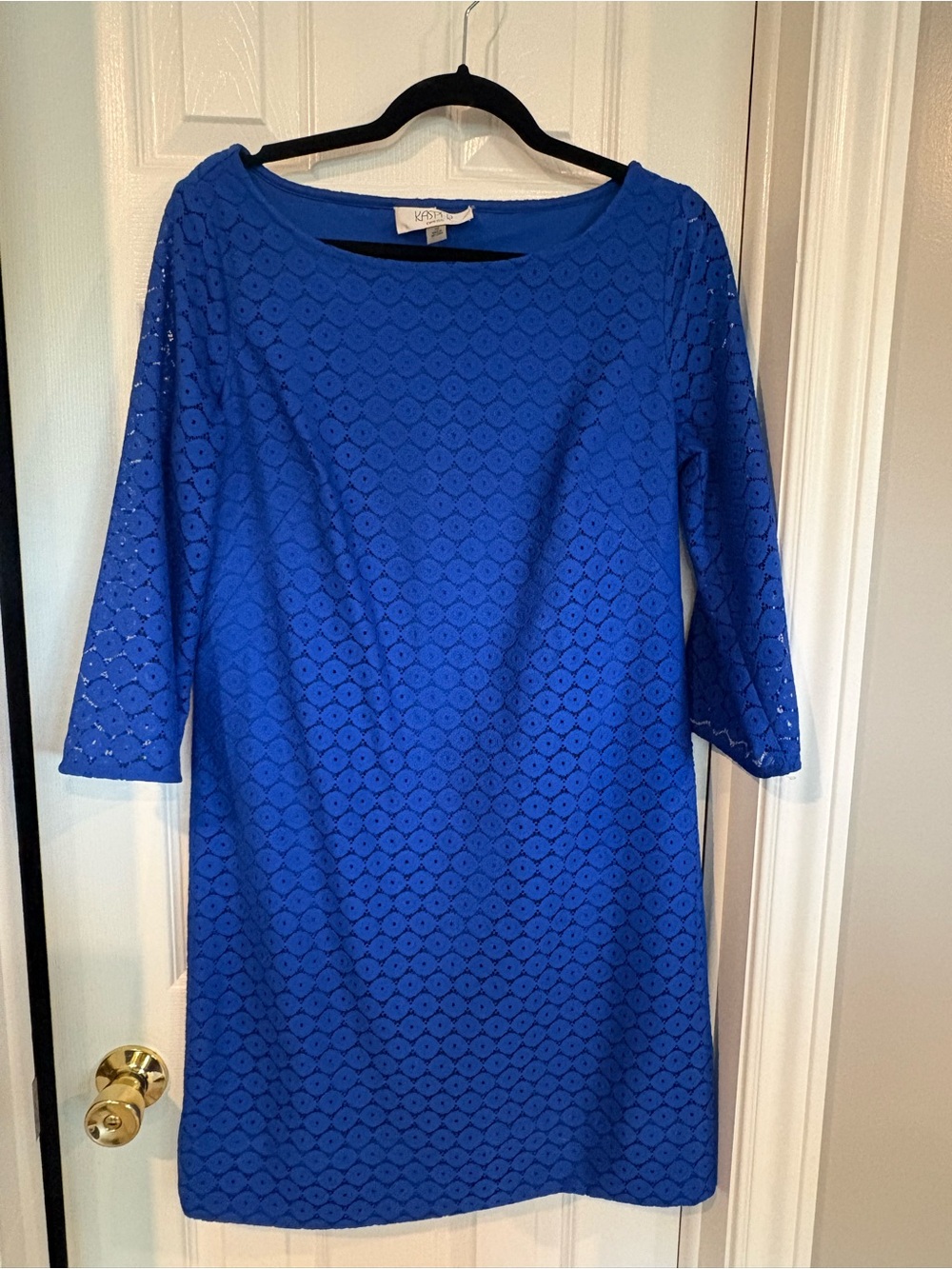 Kasper Women's Royal Blue Lace Midi Dress